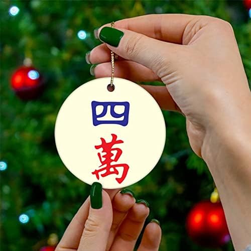 Ornamentos de lembrança de natal chineses mahjong cerâmica brindes ornamentos ornamentos mahjong game árvore de natal pendurada
