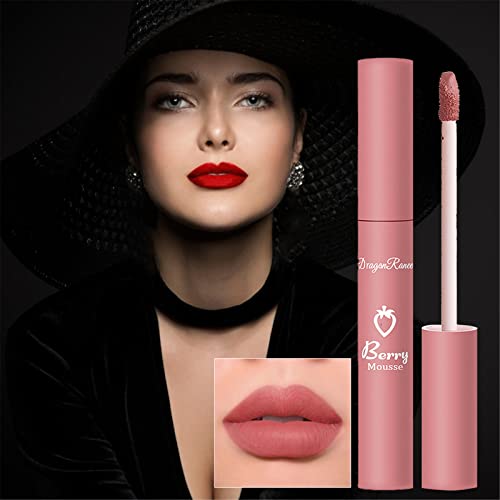 O brilho labial Shimmer for Girls Strawberry Lip Gloss não se apega ao copo e não é fácil de desaparecer. Lipstick de esmalte fosco à prova d'água modifica a cor da pele