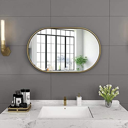 espelho de maquiagem espelho, banheiro, montado na parede, penteado ， ， espelho de maquiagem elíptica espelhado espelho