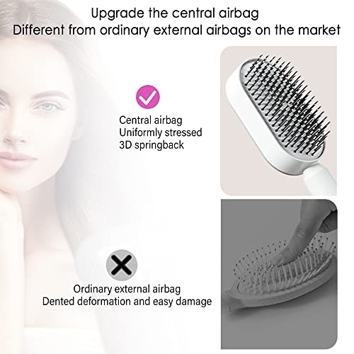 Pincel de cabelo de auto -limpeza - Novo massageador de almofada de ar 3D escova o airbag Massage pente pincel Detangler | Detelando limpador anti -estático para homens e mulheres