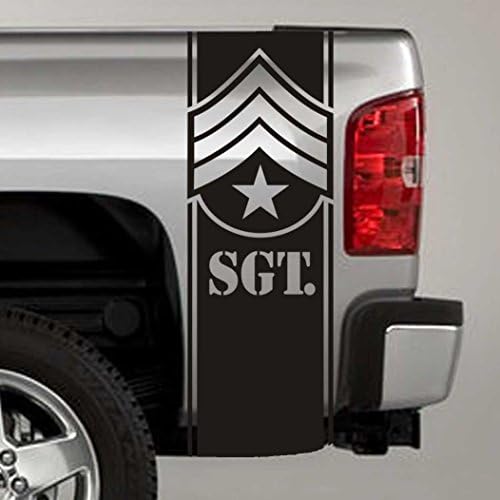 Jeepazoid Skunkmonkey - Decalque de listra da cama de caminhão - Sargento Militar Sargento Fit Universal Fit - Orange Sticker -