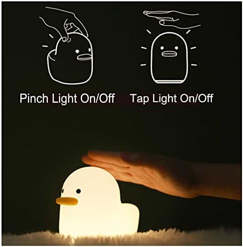 Deiovr Night Light Duck Light Silicone Nights para adultos, lâmpada de luz noturna para o silicone LED Nightlights recarregável