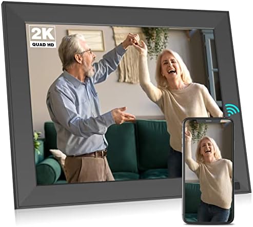 BSIMB Smart Digital Picture Frame com tela Ultra-Clear 2K, moldura de foto digital Wi-Fi de 10 polegadas com tela de