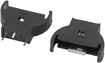 Aexit 50pcs carregador preto e conversores de plástico tipo dip de merda CR2032 Button Button Cell Suports Battery carregadores capa