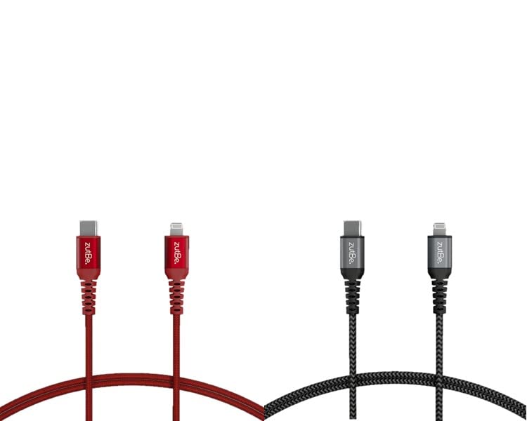Zutbe Shield USB-C para os cabos de raios trançados com Kevlar, para o iPhone suporta entrega de energia de 10 pés