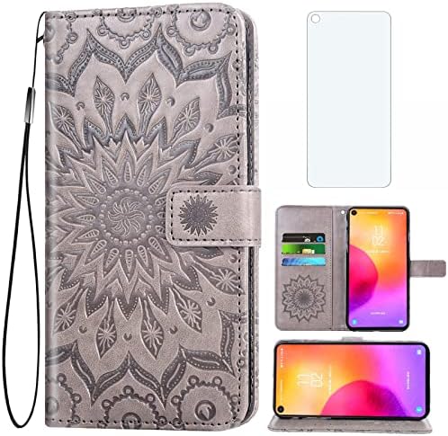 Caixa de telefone Asuwish para estojos de carteira Samsung Galaxy A8S com protetor de tela de vidro temperado e couro de