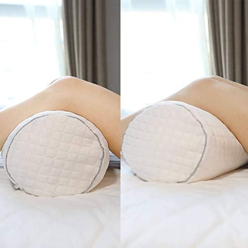 Kingnex Bolster Roll Pillow para dormir nas costas ou no joelho para aliviar a dor lombar da região entre as pernas para o travesseiro de cilindros laterais com tampa de resfriamento removível 20x8