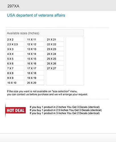 Adesivo Decal dos EUA Departament of Veterans Affairs 2 x 2