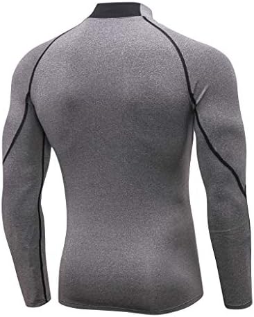 Camisetas xxbr compressão para homens, manga comprida mock pescoço de treino atlético camisa ativa camada base de camisa de