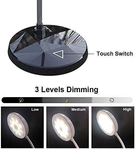 Wajklj Diamond Shape Recarregável LED STAND Lâmpada Touch 3 Modos Modos escurecendo ganso de ganso de caça de carregamento