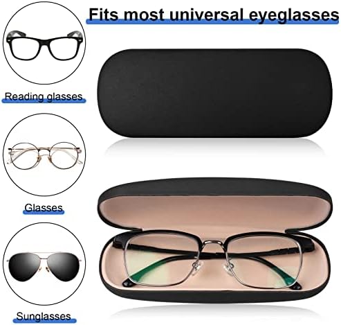Caixa de óculos Joyberg, 2 odores de embalagem com pano de limpeza, copos de copos de casca dura se encaixa na maioria dos óculos