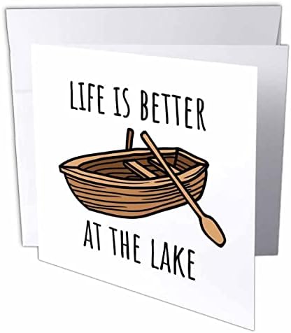 3drose Rosette - Lake Life - A vida é melhor no lago - cartões de felicitações