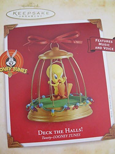 Hallmark qxi4004 Deck os corredores! Tweety Looney Tunes Sound 2004 Ornamento de lembrança