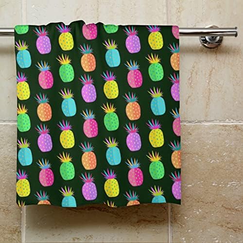 Padrão de abacaxi louco Toalhas de mão Face e pano de lavagem corporal pano macio com fofos impressos para o banheiro Hotel de cozinha do banheiro