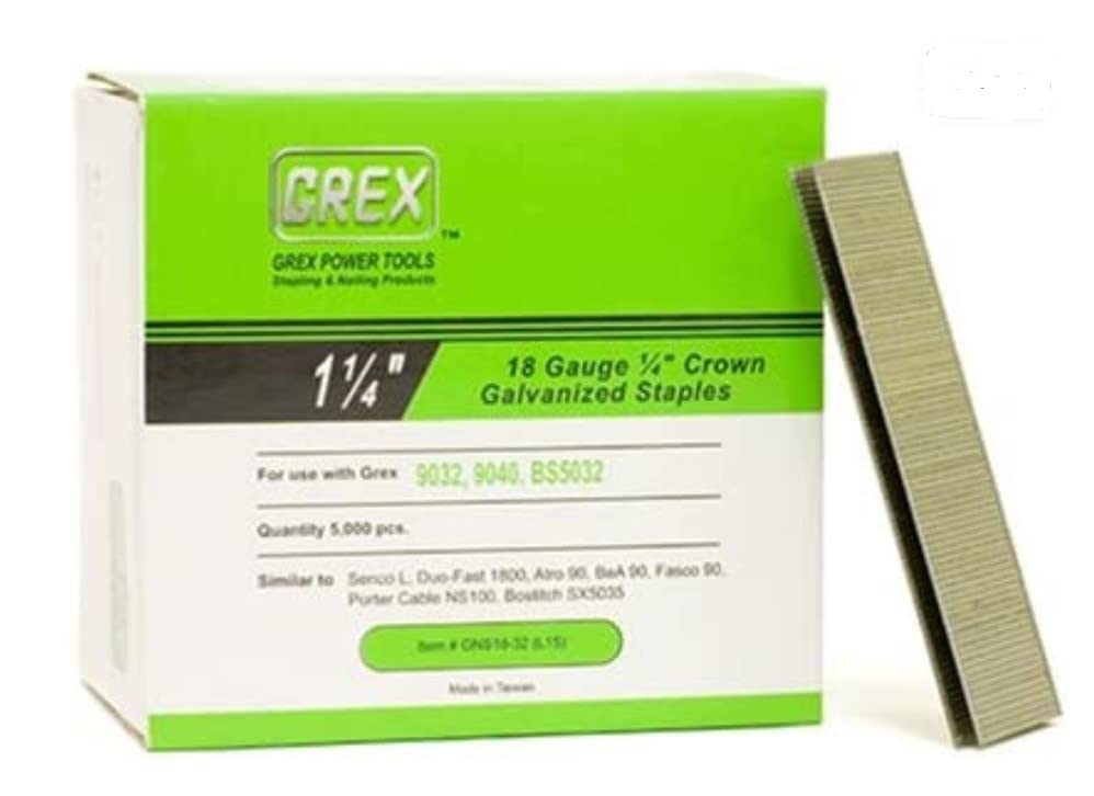 Grex GNS18-35 1-3/8 pol. 18 Ga 1/4 pol. Crown Staples, galvanizado, 5m