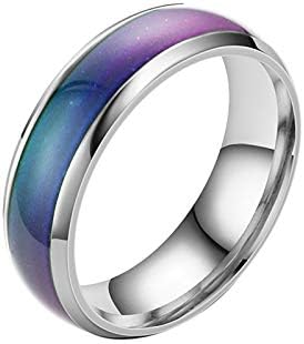 Mudar a cor anel de dedo emoção para mulheres jóias de aço inoxidável Banda de casamento em cores para adultos
