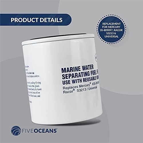 Cinco oceanos FO3669 Filtro de separador de água da linha de combustível do motor marítimo