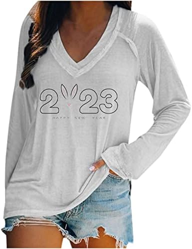 Camisa branca de outono de verão para mulheres 2023 roupas moda de manga longa Crew pescoço gráfico Basic Brunch camiseta