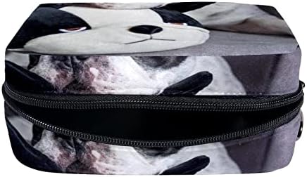 Bolsas de cosméticos para mulheres, bolsas de bolsas Makeup Organizer Makeup Bag Girls, Bulldog French Bulldog Lovely Pet Pet