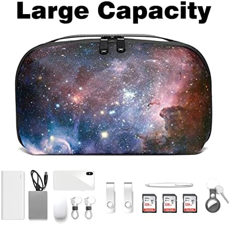 Carteira de bolsa de bolsa de viagem de caixa de transporte de caixa de transmissão de caixa USB Acessório de bolso, Galaxy Space Cloud Modern