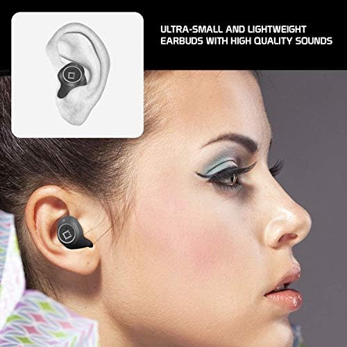 Os fones de ouvido Bluetooth sem fio V5 compatíveis com Garmin Rino 750 com caixa de carregamento para fones de ouvido.