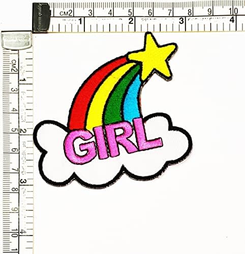 Kleenplus 3pcs. Star Cloud Rainbow Girl Cartoon Crianças Crianças Costura Ferro em Patches Bordados Projetos de Artesanato Projetos