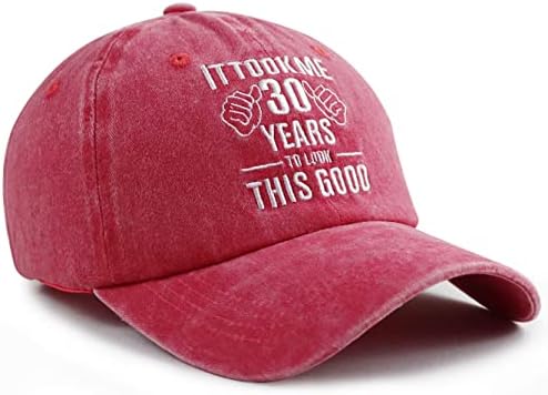 Nxizivmk Levei 30 anos para olhar esse bom chapéu para homens, bordados engraçados de bordado de 30 anos de beisebol