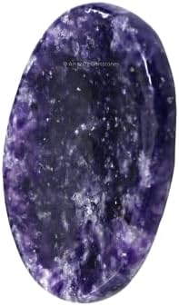 Pedras de preocupação com cristal de lepidolita para ansiedade - pedra de preocupação de polegar para meditação de estresse, itens de alívio de ansiedade Cura de pedras e cristais