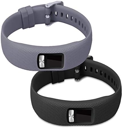 Kwmobile Watch Bands Compatível com Garmin Vivofit 4 - Straps Conjunto de 2 banda de silicone de substituição - Black/Blue escuro