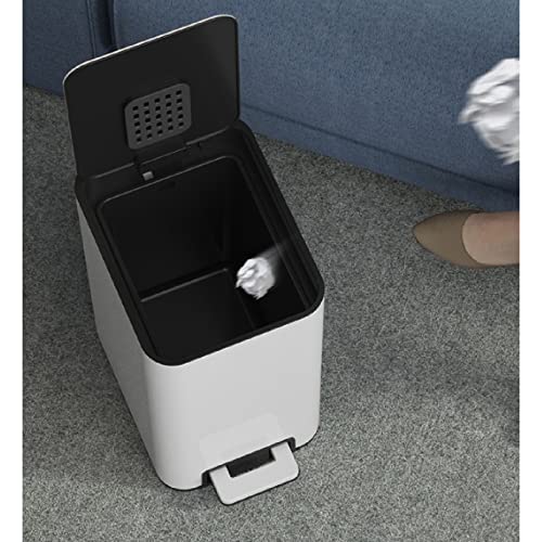Ycfbh home pedal lixo lata banheiro banheiro de armazenamento de metal tampa cozinha doméstica bin bin 6l/9l/12l