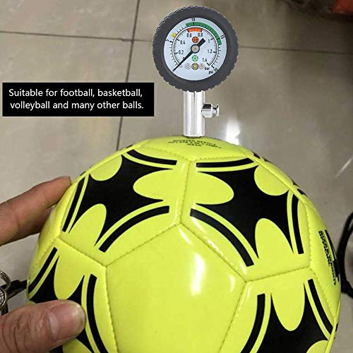 Medidor de pressão da bola Aço inoxidável Bedeiro de pressão de ar para futebol Volleyball de basquete de futebol e outras