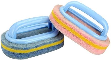 Limpeza de esponja de banheiro de banheira de banheira de plástico de fibra Flexível com alça de algodão cozinha ， Revendo e escova de comida de bar