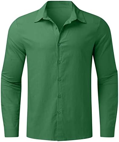 Camisas de linho para homens masculino de linho de algodão masculino Casual sólido de tamanho largo camisa masculina
