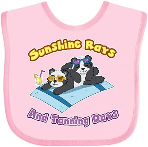 Inktastic Cute Baby Pandas Sunshine Rays e Banning Days Baby Bib