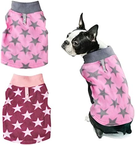 Pacote de 2 suéter de cachorro com coleira anel de cão quente de cachorro com colete de cachorro jaqueta de pullover de inverno para cachorro para cachorros cães pequenos gatos chihuahua