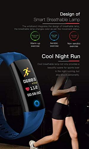 Rastreadores de fitness blue gppzm com cronômetro de monitor cardíaco para esportes, banda inteligente freqüência