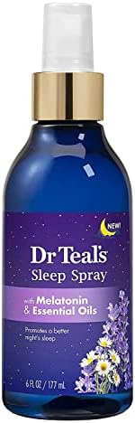 Dr. Teals Melatonin Sleep Bath Gift Greet, Loção para o corpo e spray de sono - Alívio do estresse Lavanda e melatonina Promove melhor sono - em casa kit de spa - relaxe antes de dormir