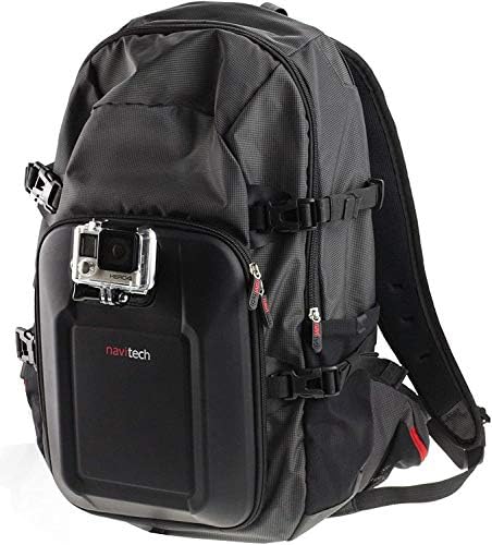 Navitech Action Camera Backpack e Gray Storage Case com tira de tórax integrada - compatível com a câmera de ação SJCAM SJ8