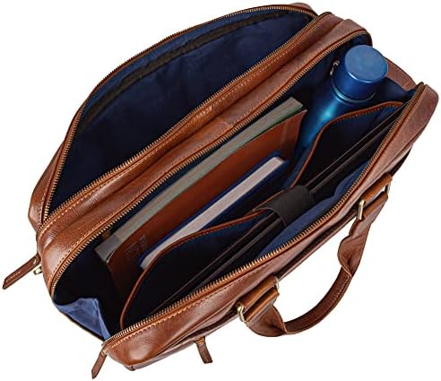 Marc Peter Sydney Bolsa de ombro genuíno para homens | Bolsa de laptop de 15,6 polegadas para homens | Bolsa de pasta para homens