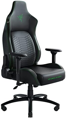 Razer Iskur XL Cadeira de Jogos: Sistema de Suporte Lombar Ergonômico - Black/Green & Razer Firefly Hard V2 RGB Gaming Mouse Pad: Iluminação Croma personalizável