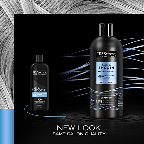 Tresemmé Silky & Smooth Anti-Frizz Shampoo para cabelos crespos formulados com tecnologia Pro Style 28oz