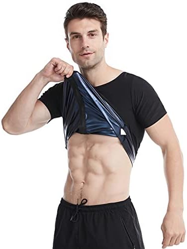 Camisa de terno de sauna masculina xxmu, t-shirt de compressão de suor de captura de calor top shapewear, colete de exercícios de ginástica