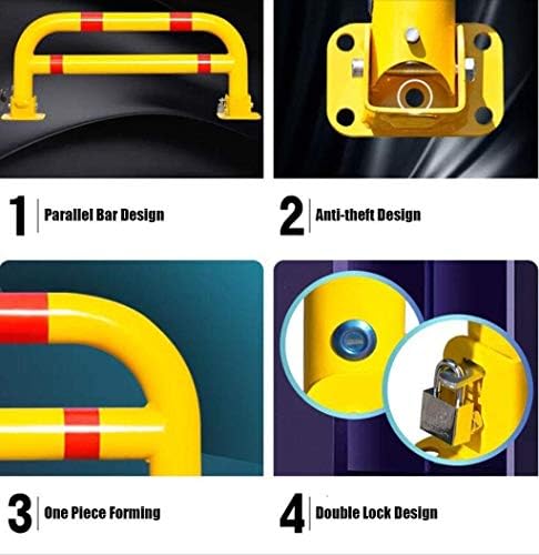 Barreiras de estacionamento Wynwj dobrando a trava de estacionamento da barra de estacionamento barras paralelas Transtorno da alavanca de alavanca pesada bandeira de estacionamento segura com duas faixas Bollard de garagem