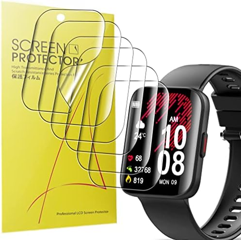 Lamshaw Compatível para Kuizil Smart Watch Screen Protector, [6 pacote] Cobertura completa TPU Clear Film Compatible com Kuizil 1.69 Touch Screen SmartWatch K21