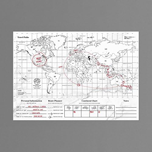 Luckies of London | Map Map Rose Gold Travel Edition | Art Scratch do mapa do mundo | Arranhe o mapa | Arte da parede do mapa mundial