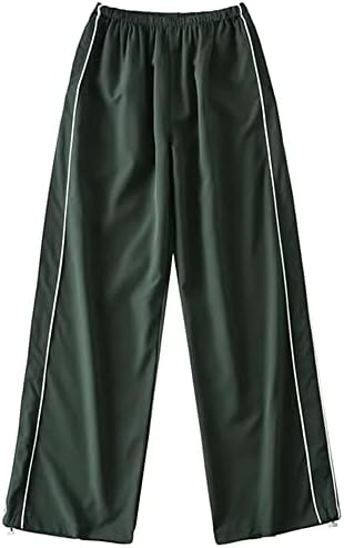Calças de pára -quedas Soosuihoo para mulheres calças de carga folgada y2k amarra elástica pista de cintura baixa harajuku calças grunge de grandes dimensões