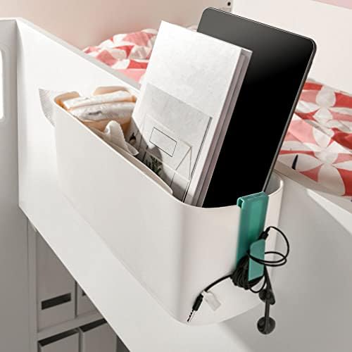 Operitacx Storma de cama, organizador de cama de plástico para cama de bebê, porta de revista de cabeceira, caixa