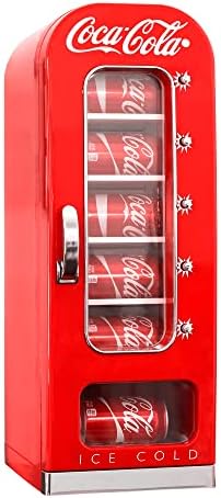 Coca-Cola Retro Vending Machine Style 10 pode mini geladeira com janela de exibição, refrigerador de bebida portátil AC/CC para