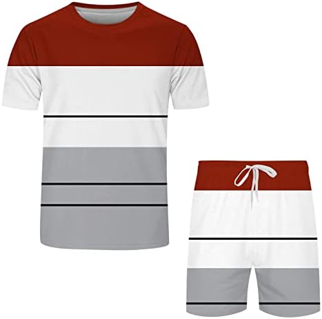 Mens esportes de verão roupas de verão de manga curta e shorts definido verão 2 peças roupas de roupas esportivas de roupas esportivas