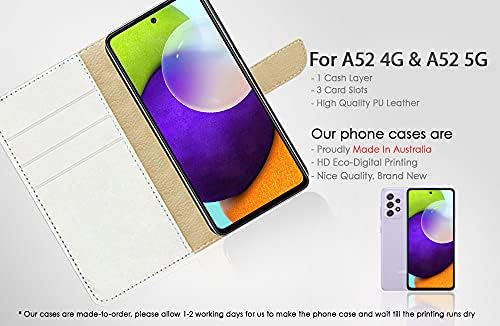 Para a Samsung A52, para o Samsung Galaxy A52 4G & 5G, capa de capa de carteira de flip de flip, A20101 Sky do mar de praia
